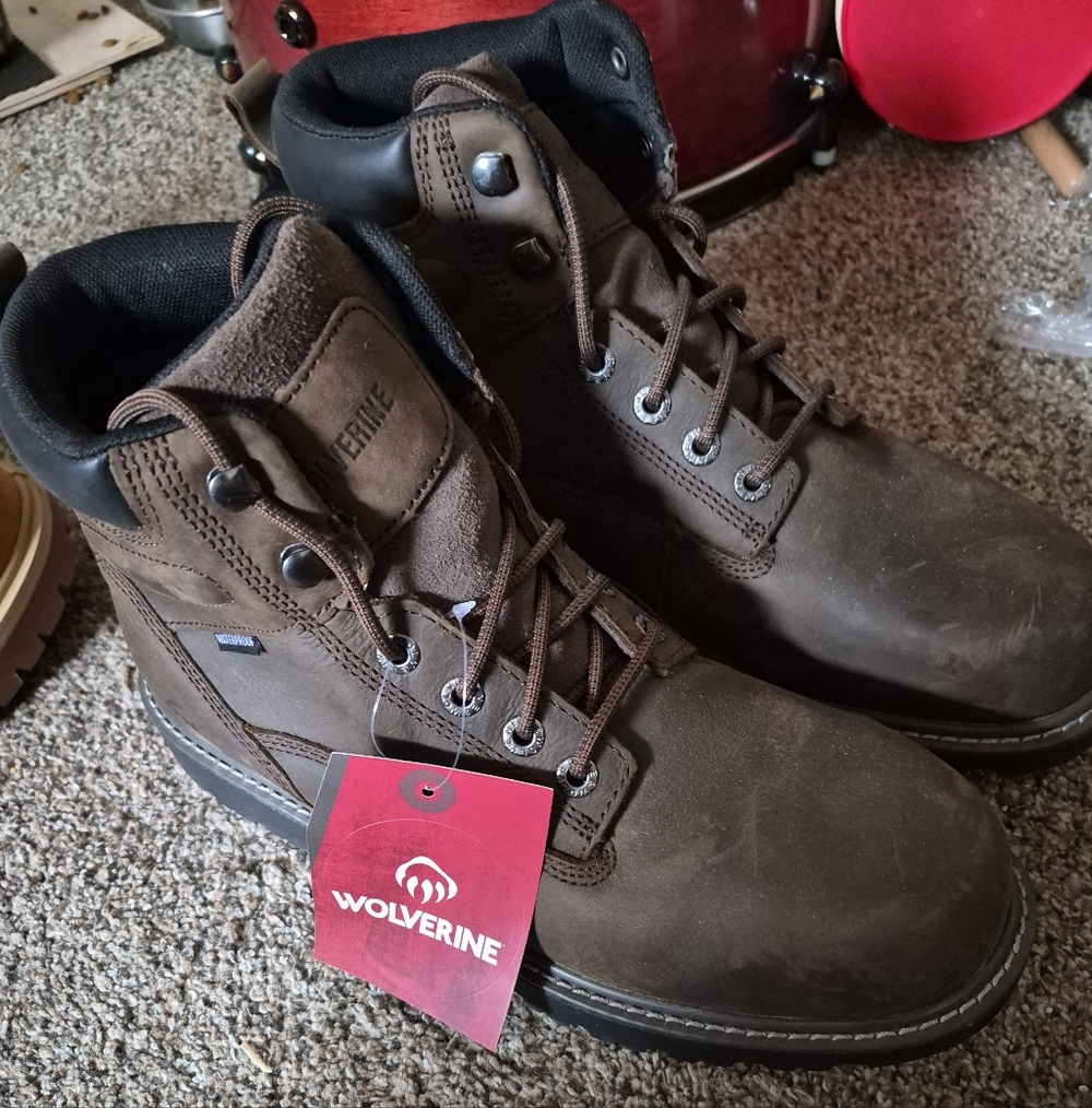 Wolverine Men's Dark Brown Leather Boots 11.5 Composite